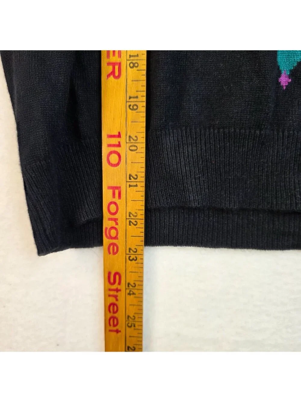Vintage 90s Koret Argyle Silk Angora Sweater S Black Preppy Academia Retro Luxe